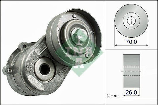 Chrysler Voyager 2.5crd 01-07 2.8crd 04-07 Belt Tensioner Pulley Ina Diameter 70mm Width 26mm