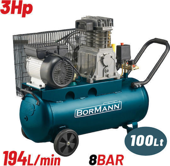 Bormann Bat5016 Cu o singură fază Compresor de aer cu Rezervor de aer 100lt 078036
