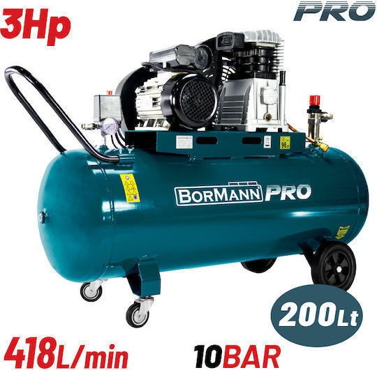 Bormann Pro BAT5090 Single-Phase Air Compressors 96dB with Power 3hp and Airtank 200lt 035725