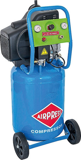 Airpress Еднофазен Въздушен компресор с Мощност 2.5к.с и Резервоар 50лт 36852