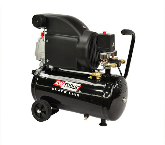 AWTools Compressor Einphasig Luftkompressor 93dB mit Leistung 2hp und Lufttank 24Es