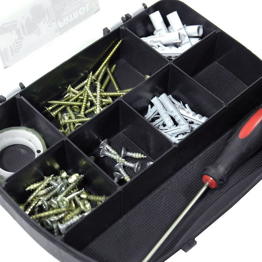 Patrol Domino Tool Compartment Organiser 12 Slot Black 25x20x4.4cm