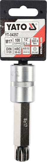 Yato 1/2" Walnut with Spline Head and Socket 1/2'' M17x100mm