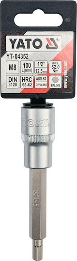 Yato 1/2" Walnut with Spline Head and Socket 1/2'' M8x100mm