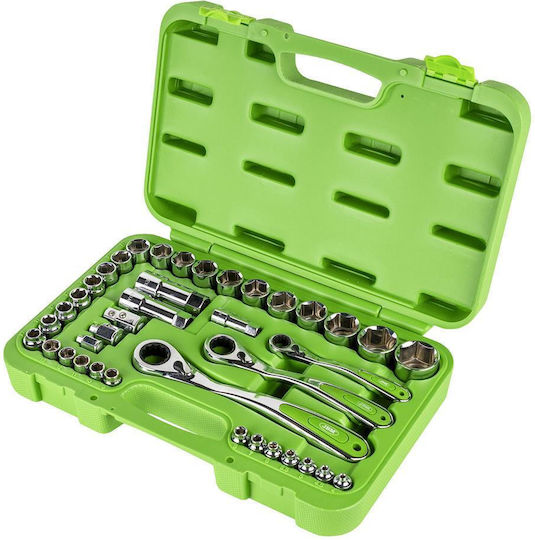 JBM Set de chei tubulare și clichet 1\2" & 1\4" & 3\4" 39buc