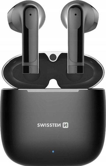 Swissten Alupods Pro Earbud Bluetooth Handsfree Căști cu Carcasă de Încărcare Negru