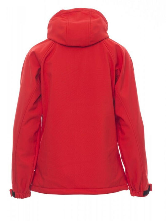 Payper Gale Lady Arbeitsjacke Softshell Kälte mit Kapuze Rot
