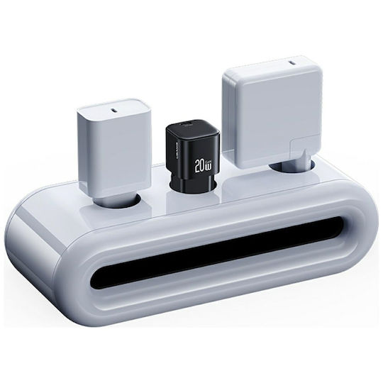 Usams Φορτιστής GaN με Θύρα USB-C και Καλώδιο USB-C - USB-C 20W Power Delivery Λευκός (CC260)