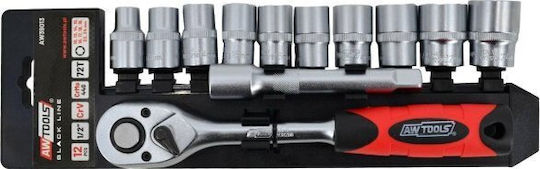 Awtools 1/4" 14-teiliges Schraubenschlüssel-Set Black Line