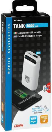 Lampa Tank Power Bank 5000mAh με Θύρα USB-A Λευκό