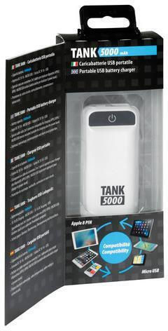 Lampa Tank Power Bank 5000mAh με Θύρα USB-A Λευκό