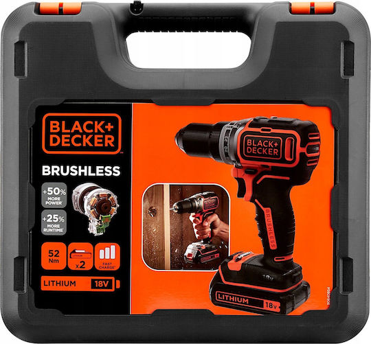 Black & Decker BL186KB Mașină de găurit Baterie Fără perii 18V 2x2Ah