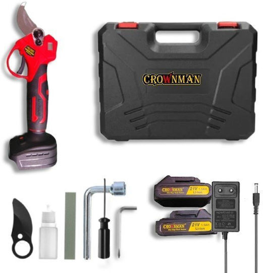 Crownman Pruning Shears 21V with 2 Batteries & Maximum Cutting Diameter 40mm