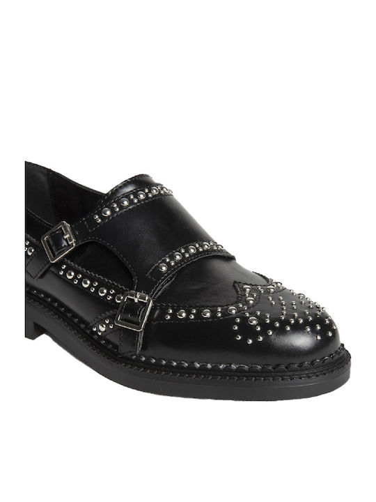 Women's Synthetic Leather Oxford Shoes Black
