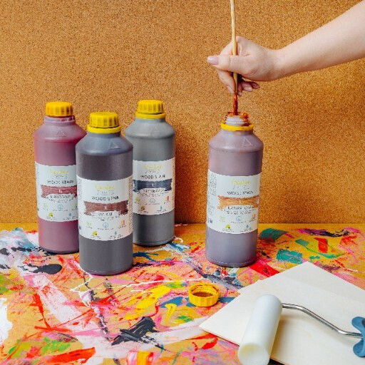 Creative Deco Water-based Varnish Stain Intense Gray Color 1l Quick-drying Varnish No