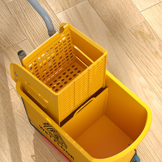 Homcom Reinigungswagen Und Haushaltswaren 20l Presse Set Staubsauger Eimer Wischmopp Rollen