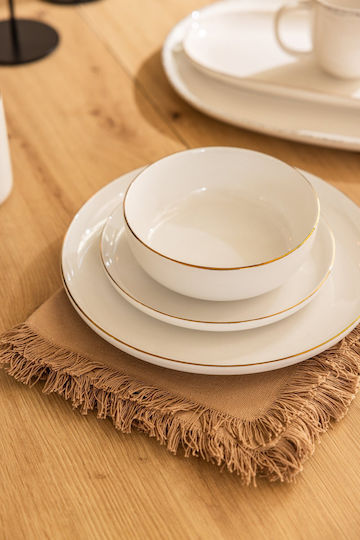 Domoletti Plate Shallow Gold with Diameter 19cm