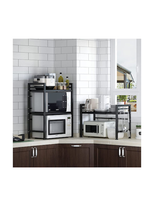 Shally Dogan Microwave Oven Stand Inox 60x32x43.5cm Black