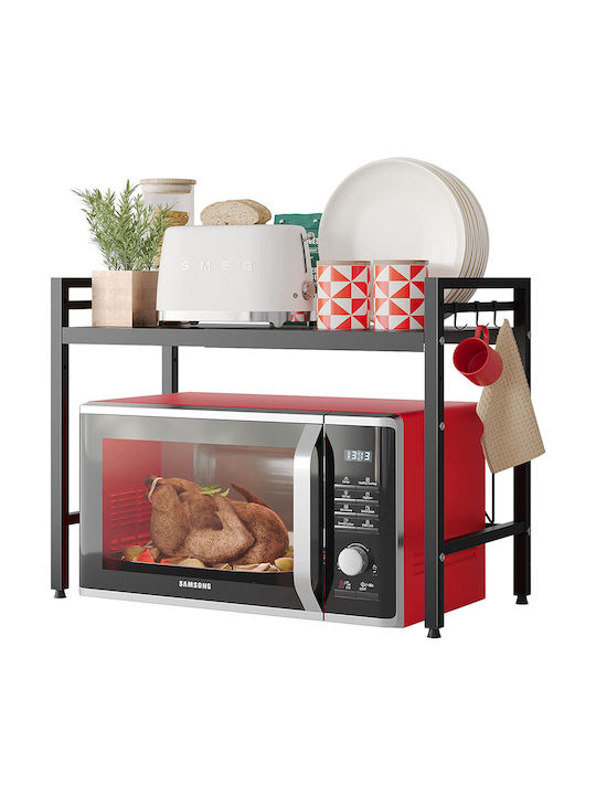 Shally Dogan Microwave Oven Stand Inox 60x32x43.5cm Black