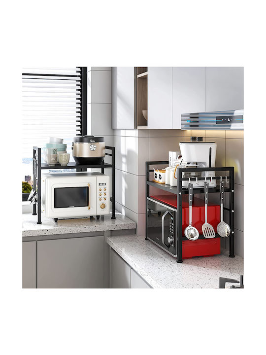 Shally Dogan Microwave Oven Stand Inox 60x32x43.5cm Black