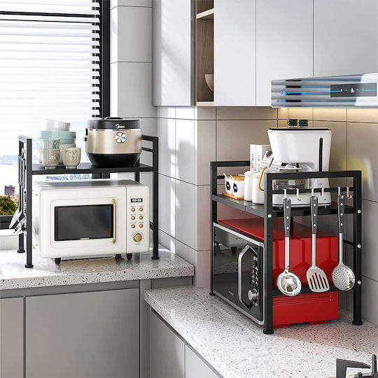Shally Dogan Microwave Oven Stand Inox 60x32x43.5cm Black