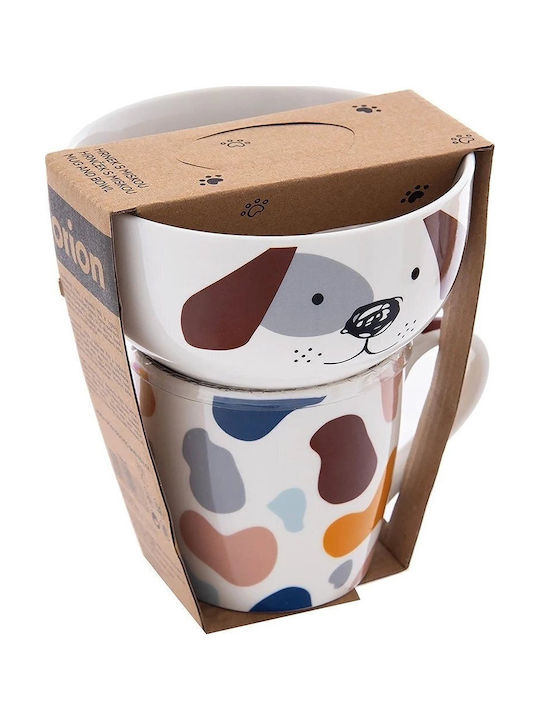 Orion Set Tassen Kaffee aus Porzellan Weiß 2Stück