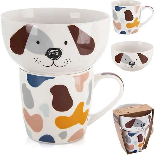 Orion Set Tassen Kaffee aus Porzellan Weiß 2Stück