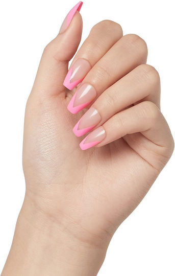 Kiss Salon Acrylic French False Nail Tip Pink