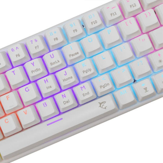 White Shark Wakizashi 2 Gaming Μηχανικό Πληκτρολόγιο 60% με Custom Red διακόπτες και RGB φωτισμό (International English) Λευκό