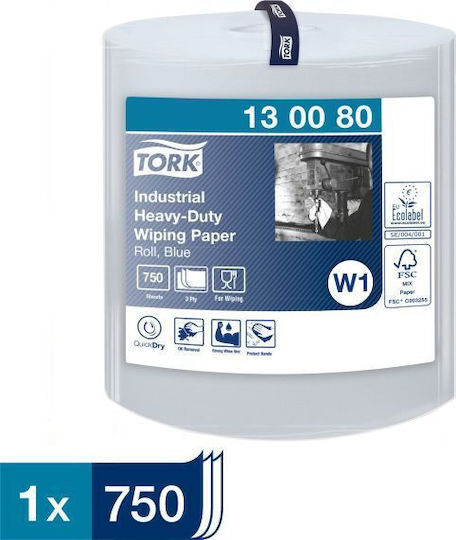 Tork Industrial Heavy-Duty Wiping Paper Kitchen Paper Roll 1 Package 130080