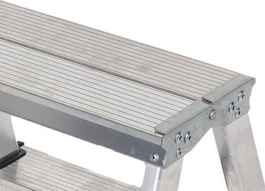 AWTools Leiter Aluminium mit 2x7 Stufen