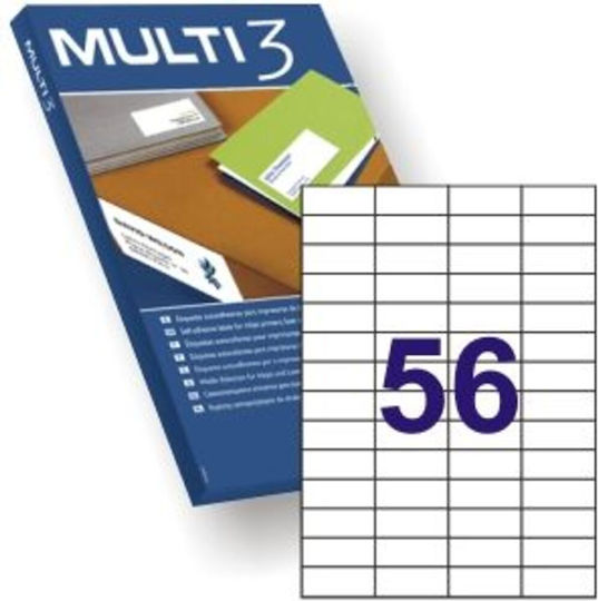 Multi 3 Αυτοκόλλητες Ετικέτες Α4 Ορθογώνιες 52.5x21.2mm