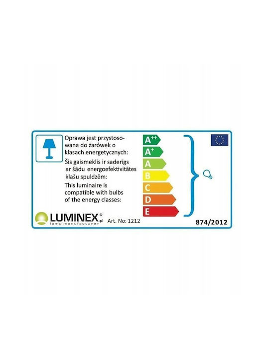 Luminex Sool Ρυθμιζόμενο Κρεμαστό Φωτιστικό Λευκό Ράγα με Ντουί E27