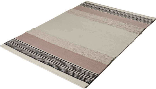 Tapicap Kelim Rug Rectangular Wool White Pink