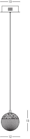 Zambelis Lights LED Κρεμαστό Φωτιστικό Κίτρινο 12x12x13εκ. Zambelis Lights LED Κρεμαστό Φωτιστικό Κίτρινο 12x12x13εκ.