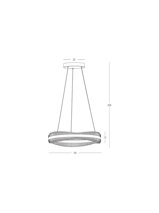 Zambelis Lights Pendant Light Gold with Crystals