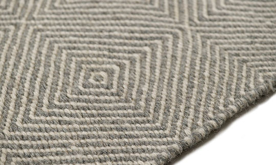 Tapicap Herringbone Rug Rectangular Wool Grey White