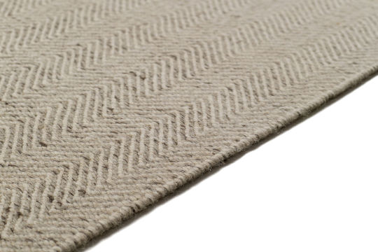 Tapicap Herringbone Kelim Rug Rectangular Wool Grey