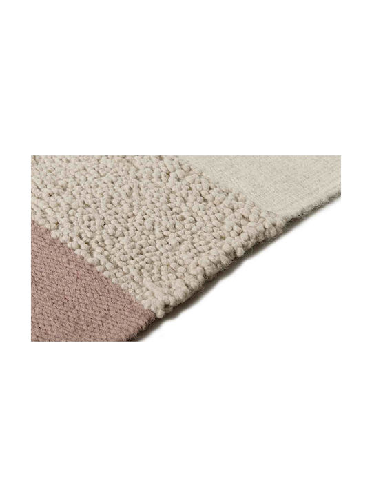 Tapicap Kelim Χαλί Ορθογώνιο Μάλλινο White Pink 70x140cm