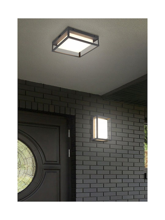 Trio Lighting Witham Outdoor Ceiling Flush Mount with Integrated LED in Black Color 677860142