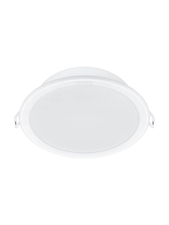 Philips Meson Rund Metallisch Einbau Spot mit integriertem LED und Warmweißes Licht Weiß 9.5x9.5cm. 1Stück