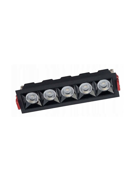 Nowodvorski Rectangle Recessed Spot with Integrated LED and Warm White Light Black 19.5x4.5cm. 1pcs
