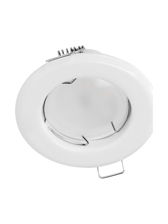 Orno Round Plastic Recessed Spot with Integrated LED and Cool White Light White 1pcs