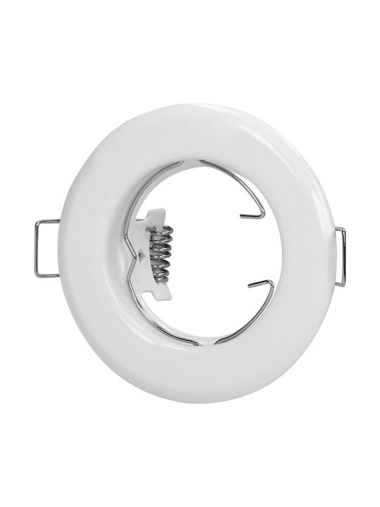 Orno Round Plastic Recessed Spot with Integrated LED and Cool White Light White 1pcs