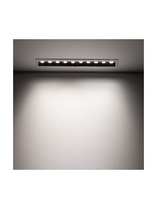 Nowodvorski Rectangle Recessed Spot with Integrated LED and Natural White Light Black 27.3x3.7cm. 1pcs