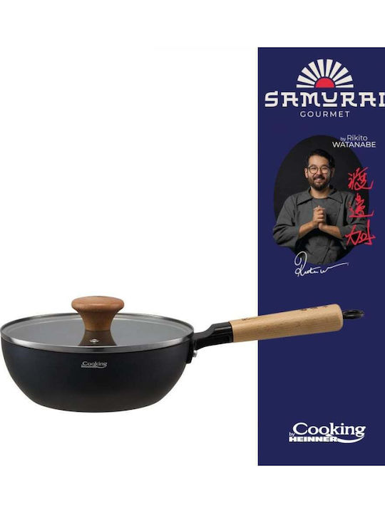 Heinner Rikito Watanabe Wok από Αλουμίνιο με Καπάκι με Αντικολλητική Επίστρωση