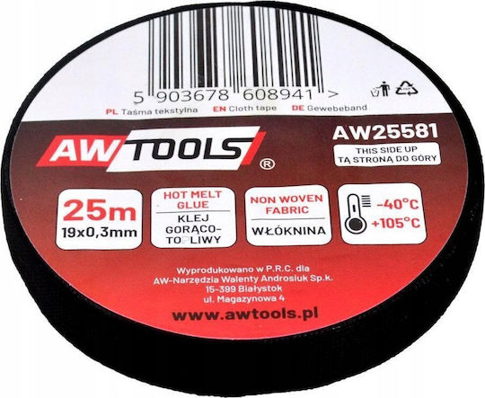 AWTools Изолационна лента 19мм x 25м Черен