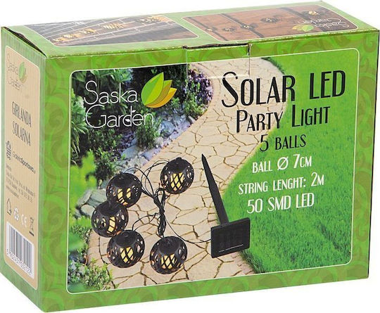 Saska Garden Set 5 Lămpi Solare Suspendate Bile 10W