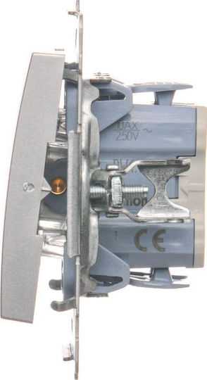 Kontakt-Simon Single Wall Switch Without Frame Gray
