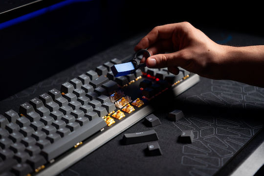 Endorfy Thock V2 Wireless Ασύρματο Gaming Μηχανικό Πληκτρολόγιο με Gateron Yellow διακόπτες και RGB φωτισμό (Αγγλικό US) Γκρι